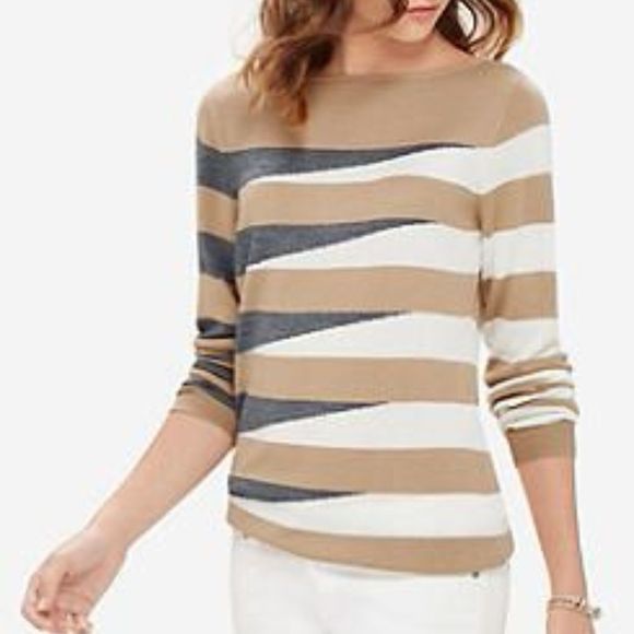 The Limited Sweaters - The Limited Colorblock Stripe Sweater • Small